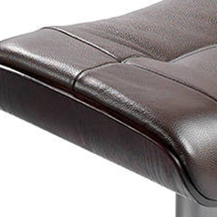 Pouf in pelle marrone cioccolato