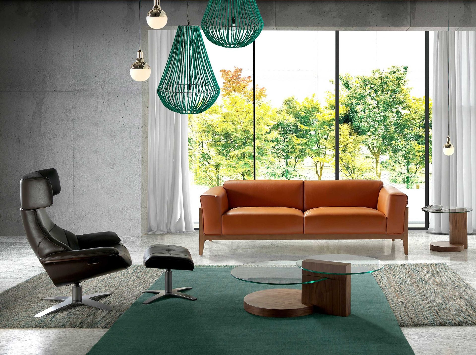 Pouf in pelle marrone cioccolato