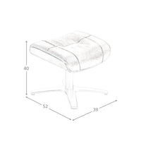 Pouf in pelle marrone cioccolato