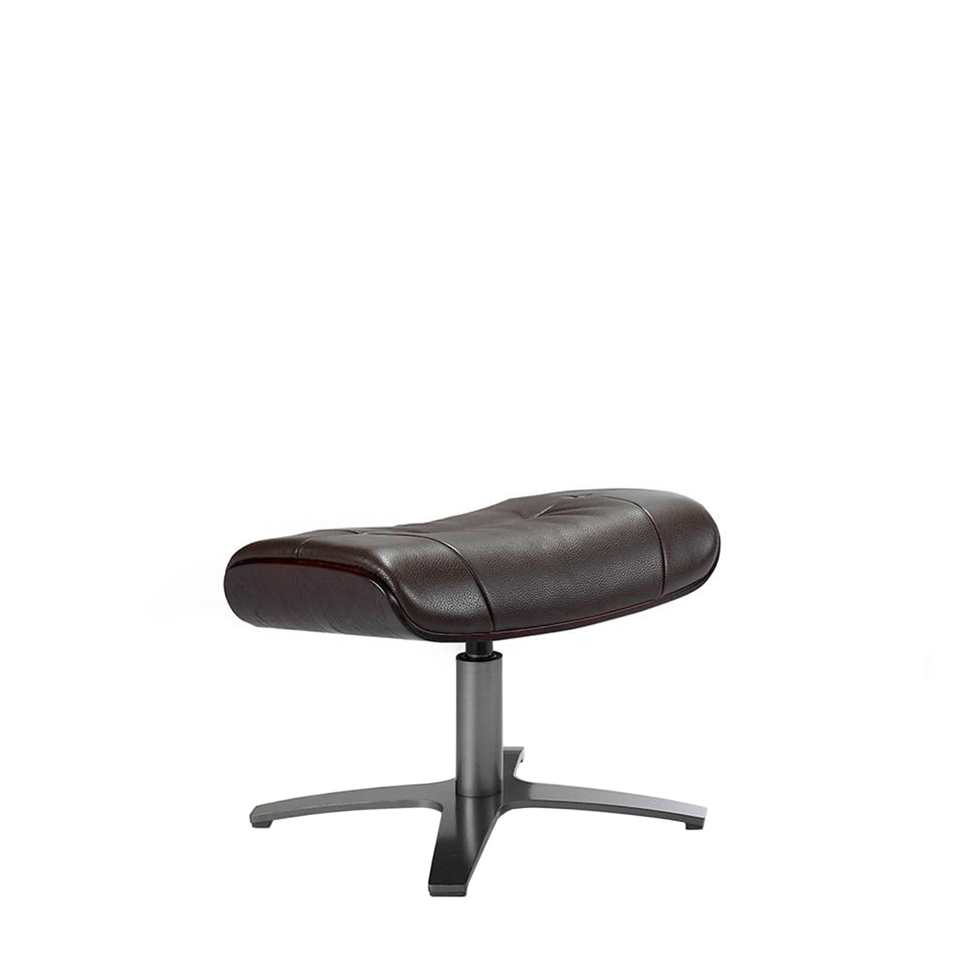 Pouf in pelle marrone cioccolato