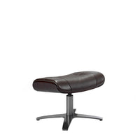 Pouf in pelle marrone cioccolato