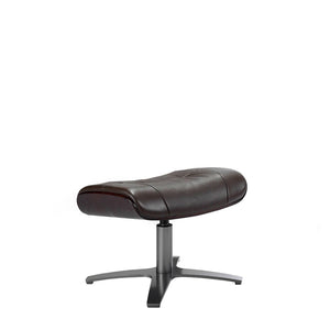 Pouf in pelle marrone cioccolato