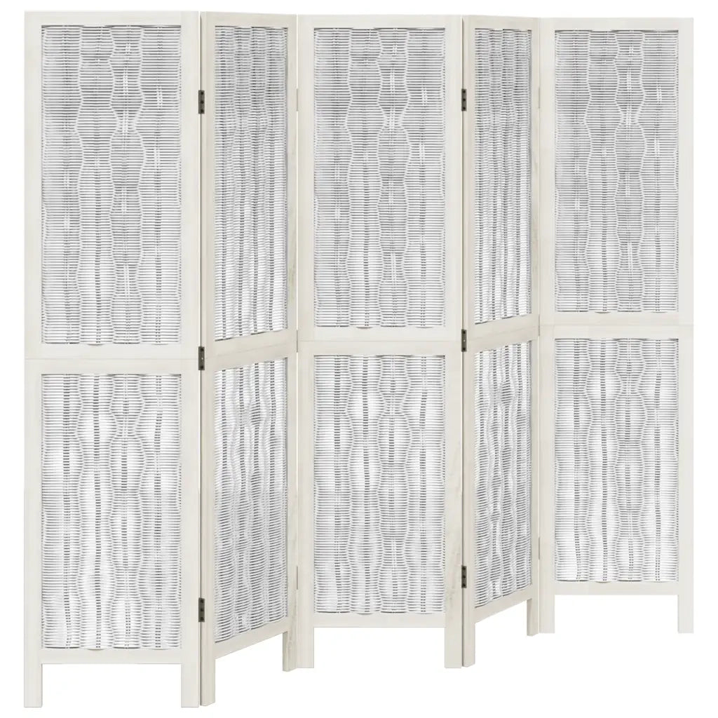 Divisorio Ambienti | Divider per stanze | Paravento 5Pannelli Bianco Legno Massello di Paulownia