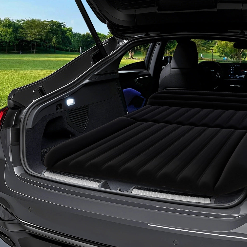 Letto da viaggio spesso rivestimento a doppio lato e borsa da trasporto, Materasso gonfiabile SUV per campeggio Nero-Accessori per veicoli
