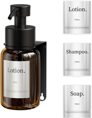 Dispensatore di sapone - fissaggio alla parete - 250 ml - vetro marrone