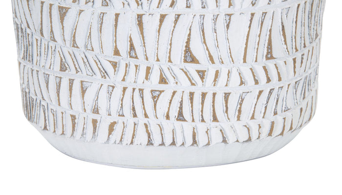 Vaso Nairobi Oval 19x50x12 cm in Poliresina Bianco