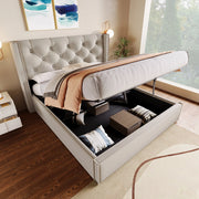 letto imbottito cotone grigio chiaro 140x200 cm