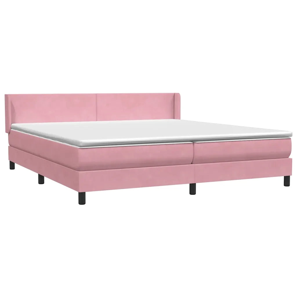 Giroletto a Molle con Materasso Rosa 180x210 cm in Velluto 3317960