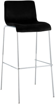 Sgabello Hover Velluto Base a Quattro Gambe Cromata nero