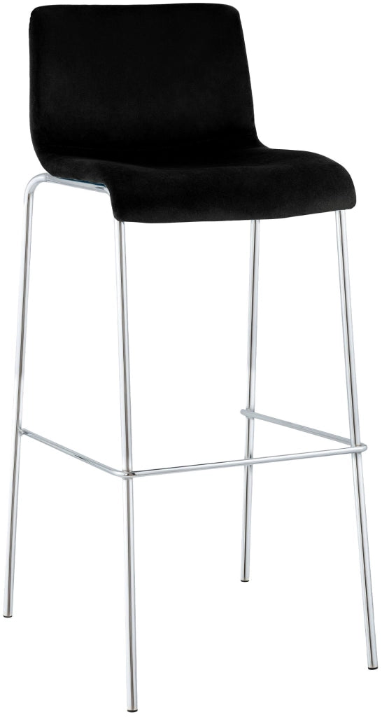 Sgabello Hover Velluto Base a Quattro Gambe Cromata nero