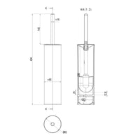 Lineabeta - Portascopino da muro/appoggio tondo in acciaio nero opaco