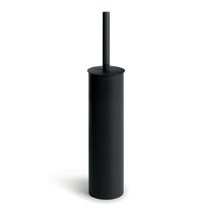 Lineabeta - Portascopino da muro/appoggio tondo in acciaio nero opaco