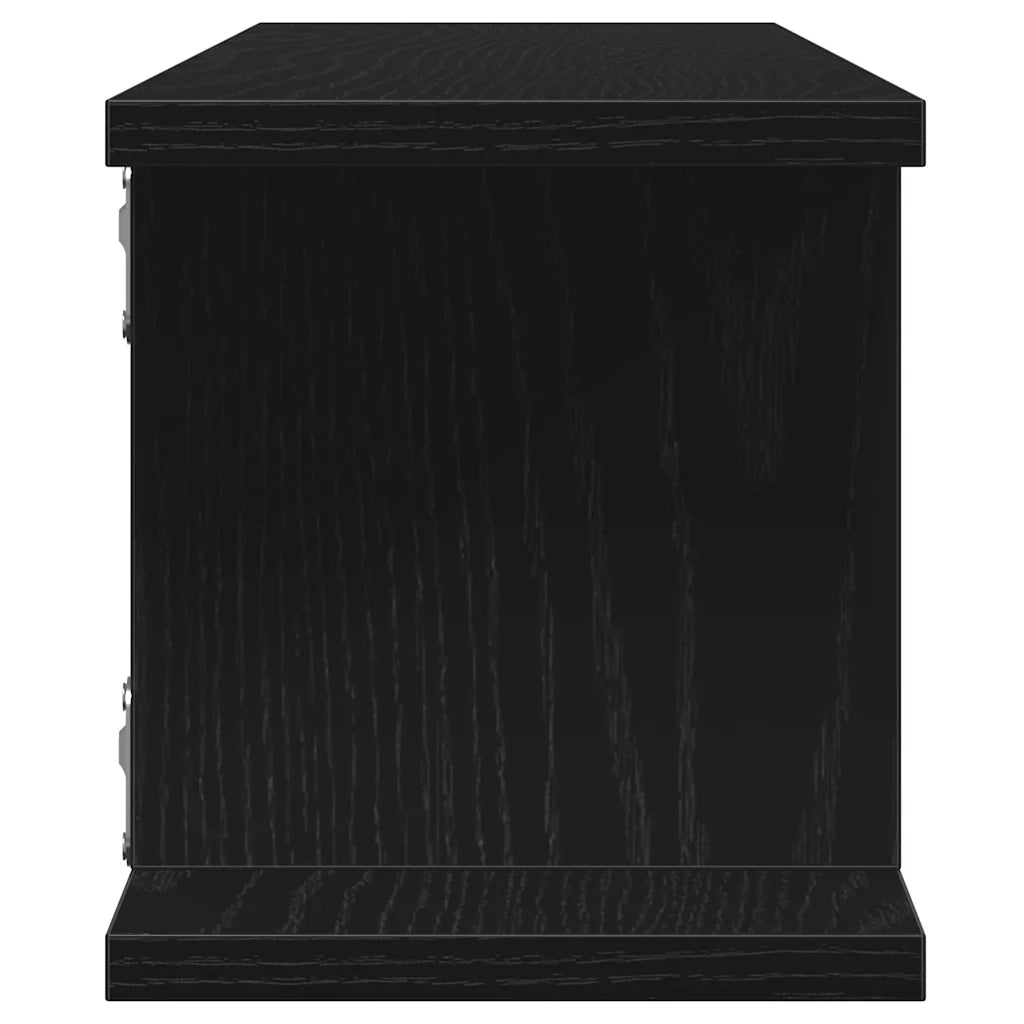Mensole da Parete 2 pz Rovere Nero 90x18x20 cm in Truciolato