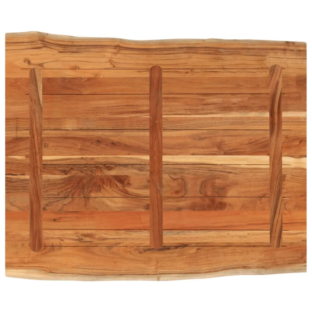 Piano Tavolo 90x80x2,5 cm Rettangolare Legno Acacia Bordi Vivi 370627