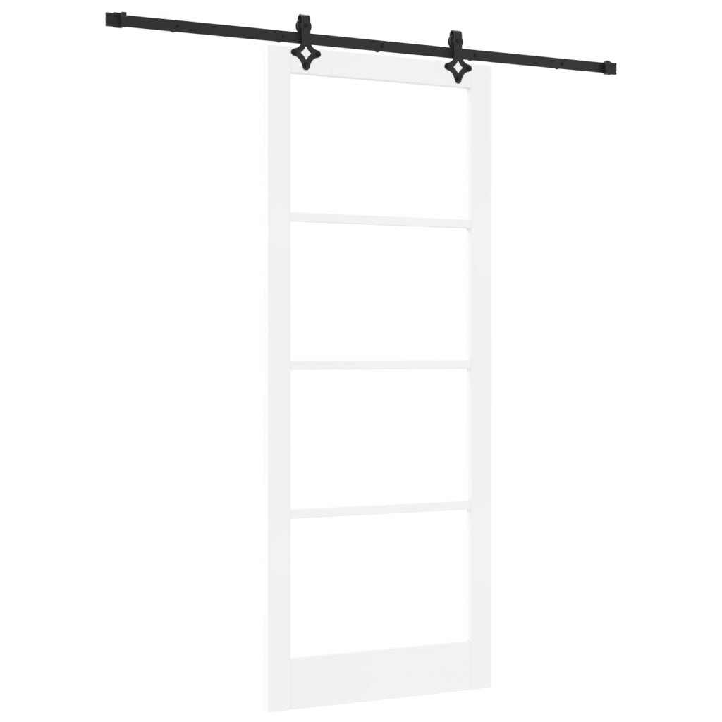 Set di porte scorrevoli  con hardware Bianco 93x232 cm Legno massello di pino