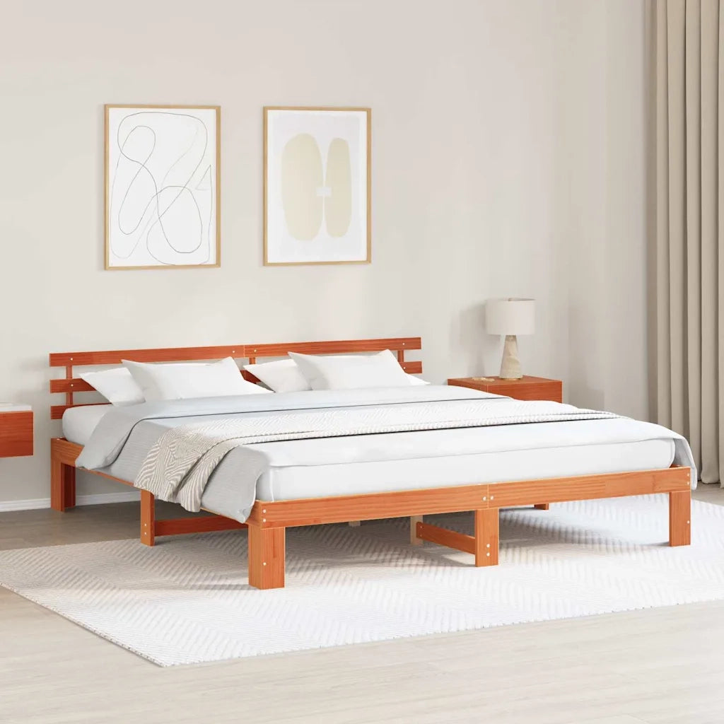 Struttura del letto Marrone cerato 180 x 200 cm Pino massello 872601