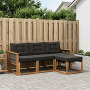 Set di divani da esterno 4 pz Naturale e Nero 3381868