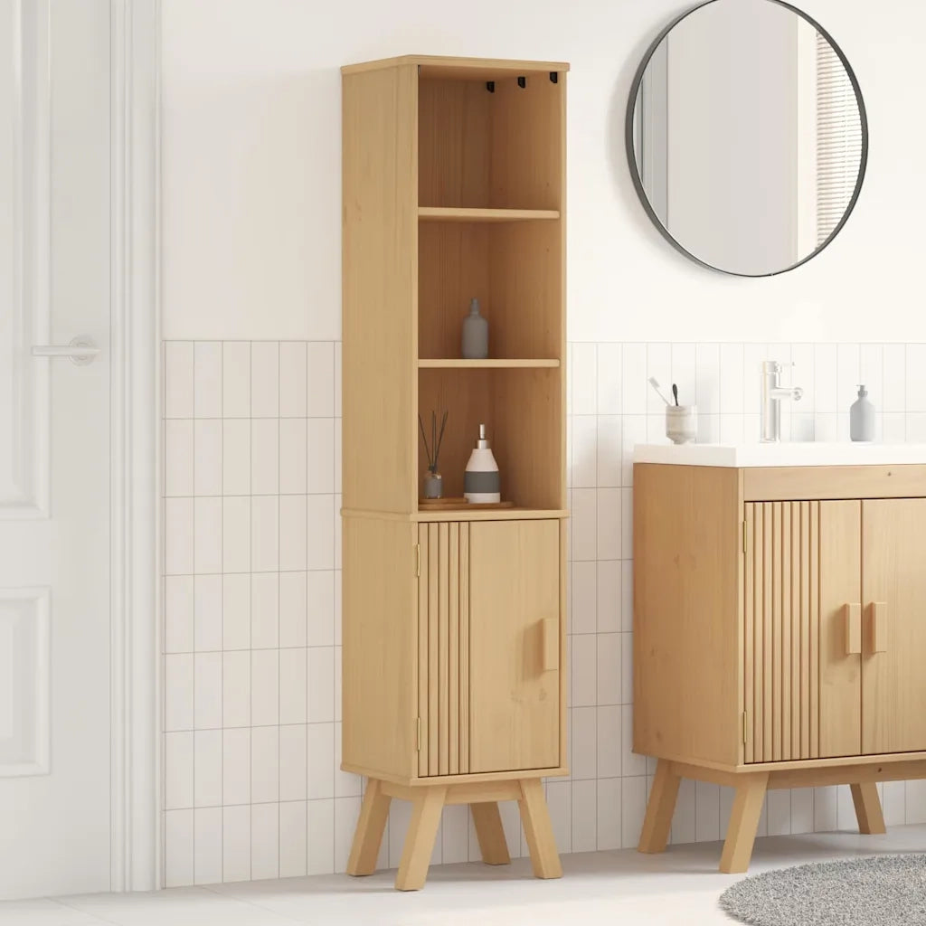 Mobile da Bagno con lo scaffale Olden Marrone 35 x 30 x 159 cm 42001359