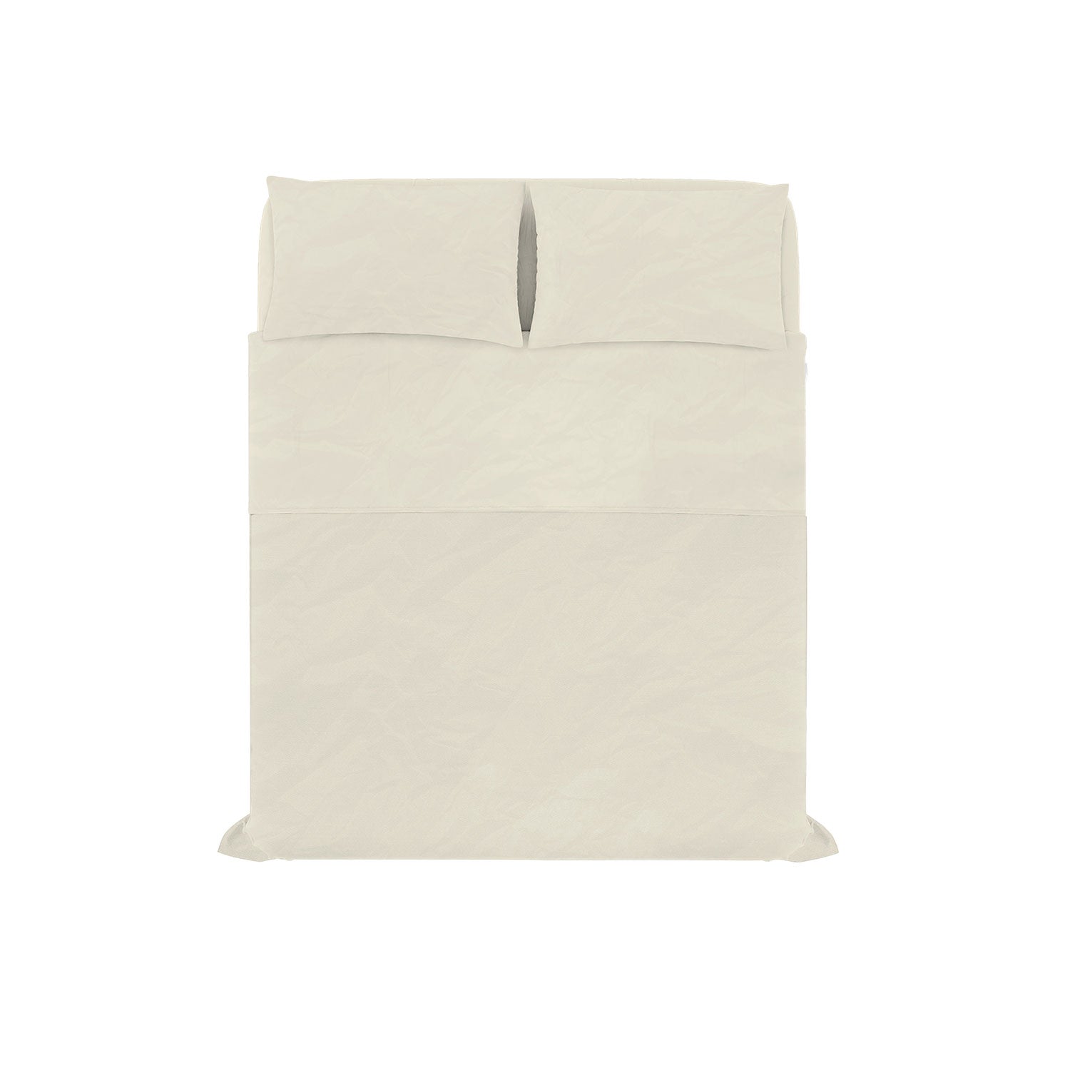 Set Lenzuola Matrimoniale Sopra Sotto e 2 Federe Linea Water Washed Crema