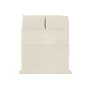 Set Lenzuola Matrimoniale Sopra Sotto e 2 Federe Linea Water Washed Crema