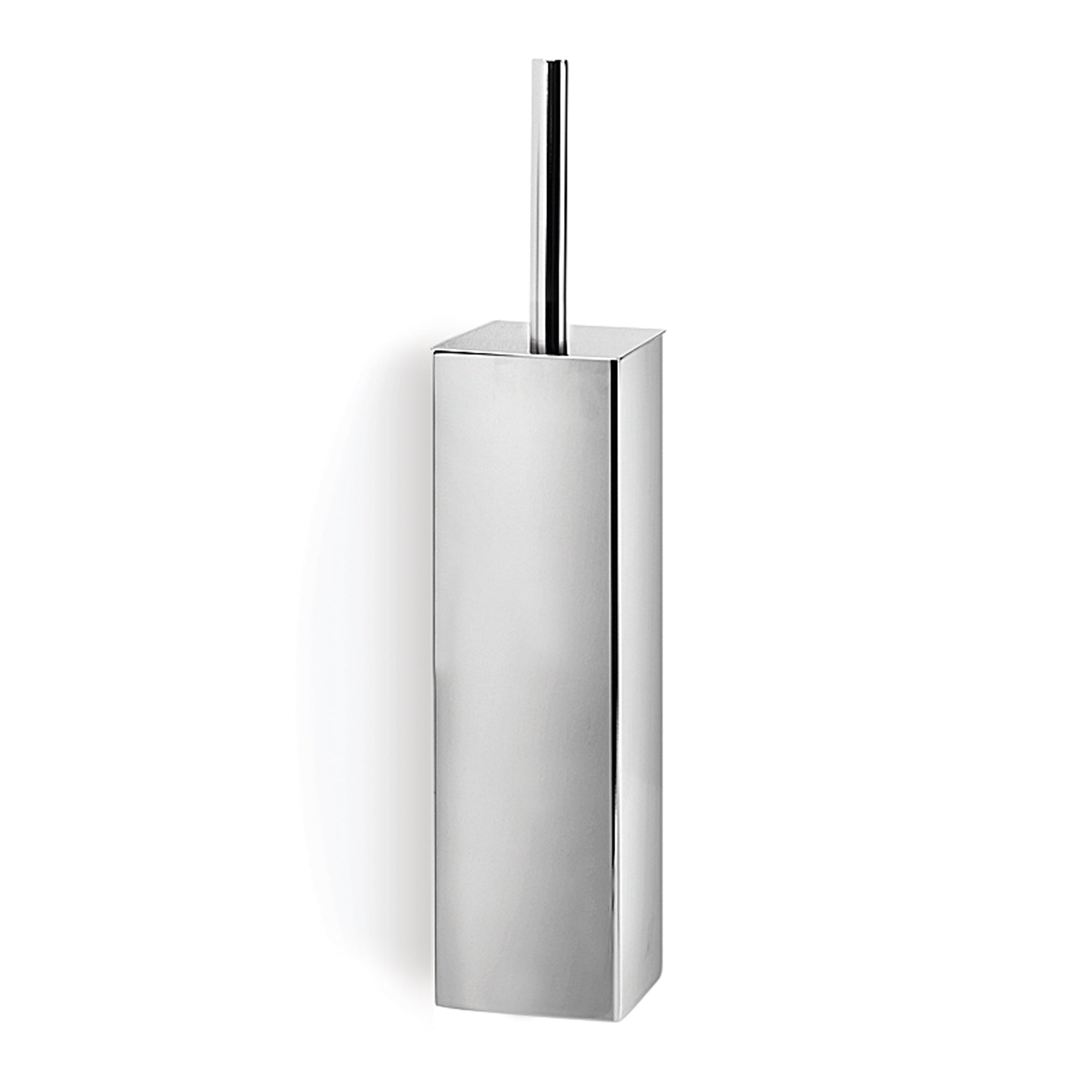 Lineabeta - Portascopino da muro/appoggio quadro in acciaio lucido