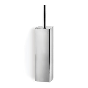 Lineabeta - Portascopino da muro/appoggio quadro in acciaio lucido