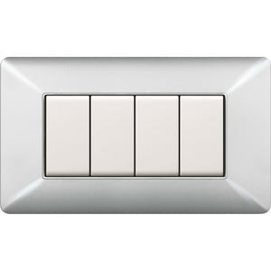 placca easy mod. matix alluminio chiaro 4p cod:ferx.500568