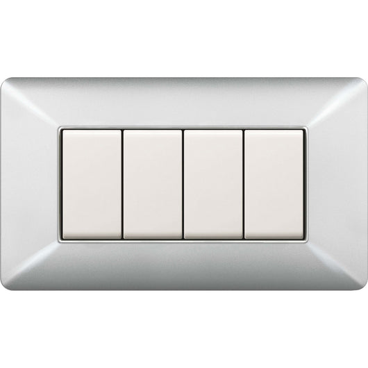 placca easy mod. matix alluminio chiaro 4p cod:ferx.500568