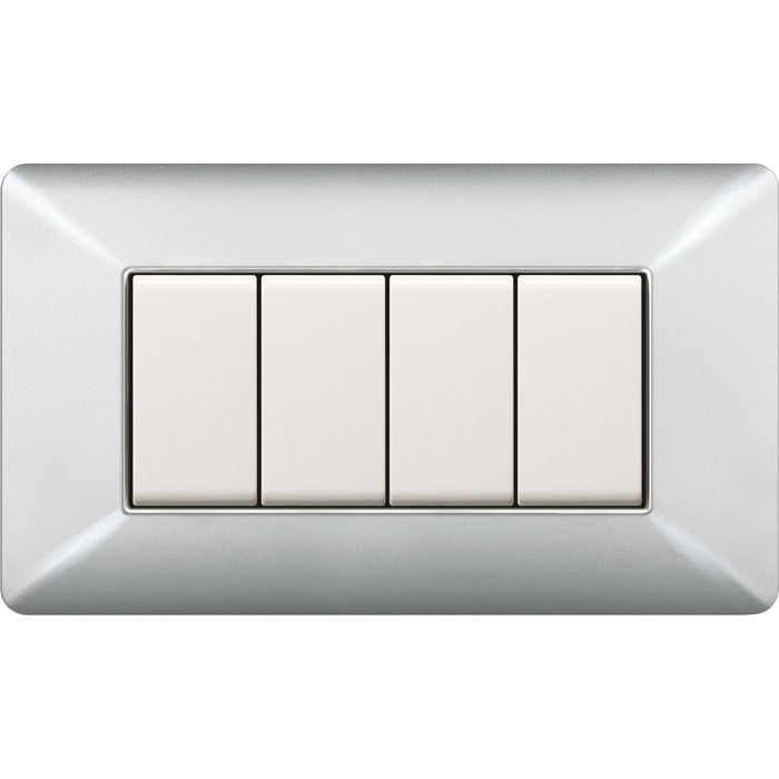 placca easy mod. matix alluminio chiaro 4p cod:ferx.500568