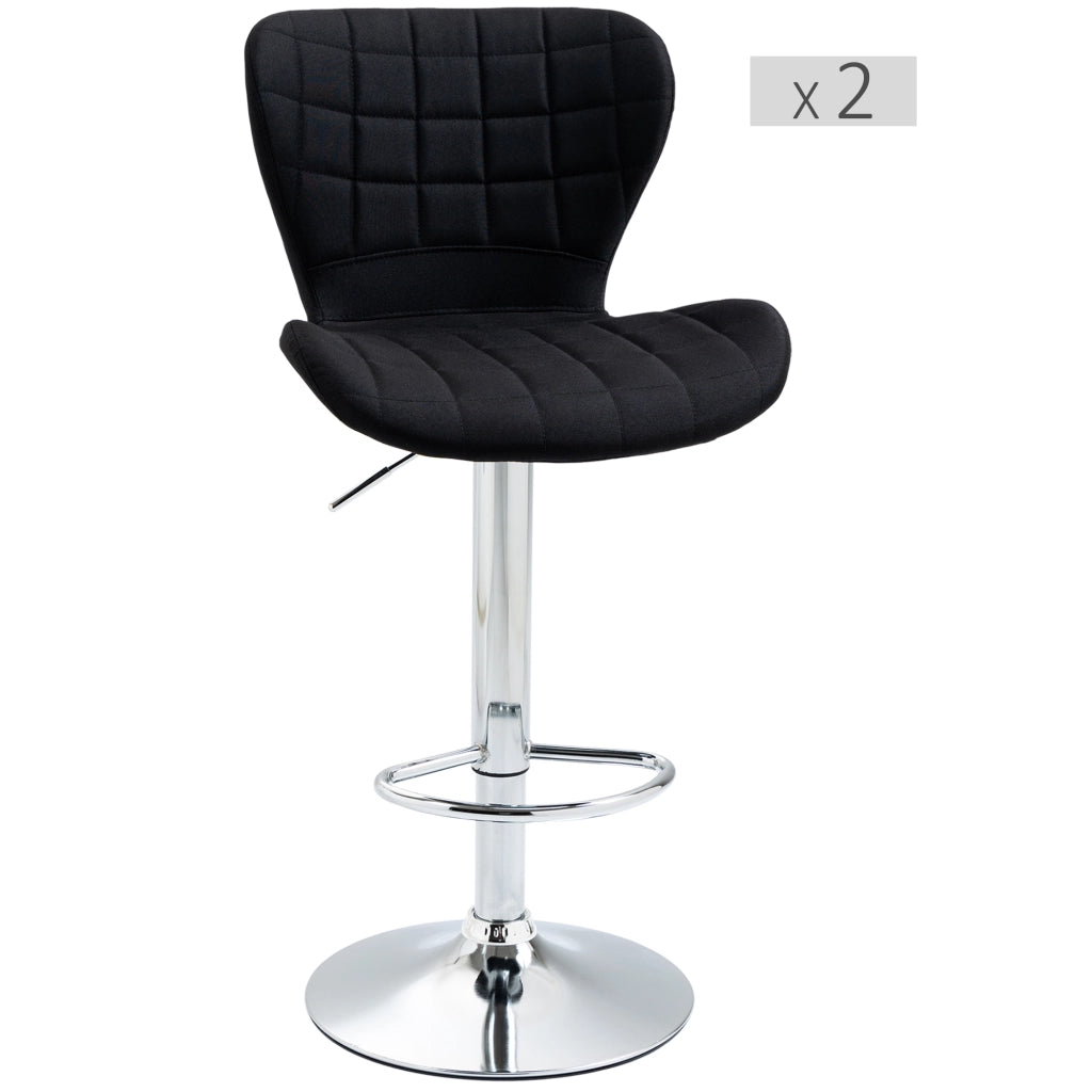 Sgabello da Bar Design Moderno Regolabile Girevole 360¡ã ¨C Zephmum ¨C Lino Nero 59-81 cm