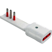 rosi adattatore 90 ultrapiatto 10a 2 poli + terra /presa 10a 2 poli + terra bianco cod:ferx.500574