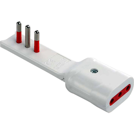 rosi adattatore 90 ultrapiatto 10a 2 poli + terra /presa 10a 2 poli + terra bianco cod:ferx.500574