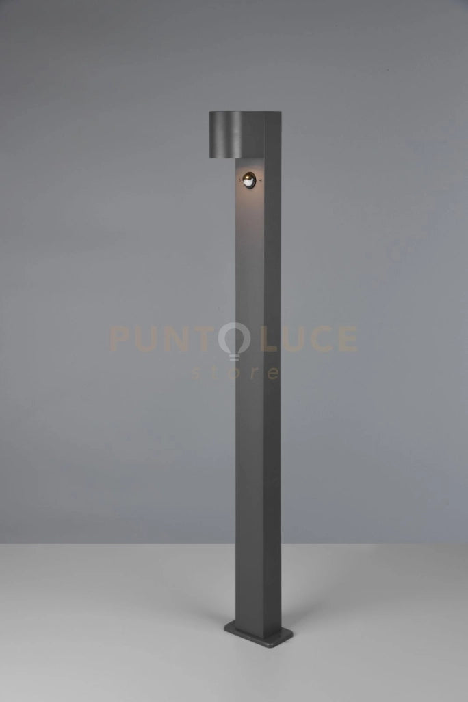 ROYA PALO ALTO DA ESTERNO FUSIONE ALLUMINIO STONDATA ANTRACITE CON SENSORE DI MOVIMENTO IP44 H.100CM 1 LUCE ATTACCO GU10