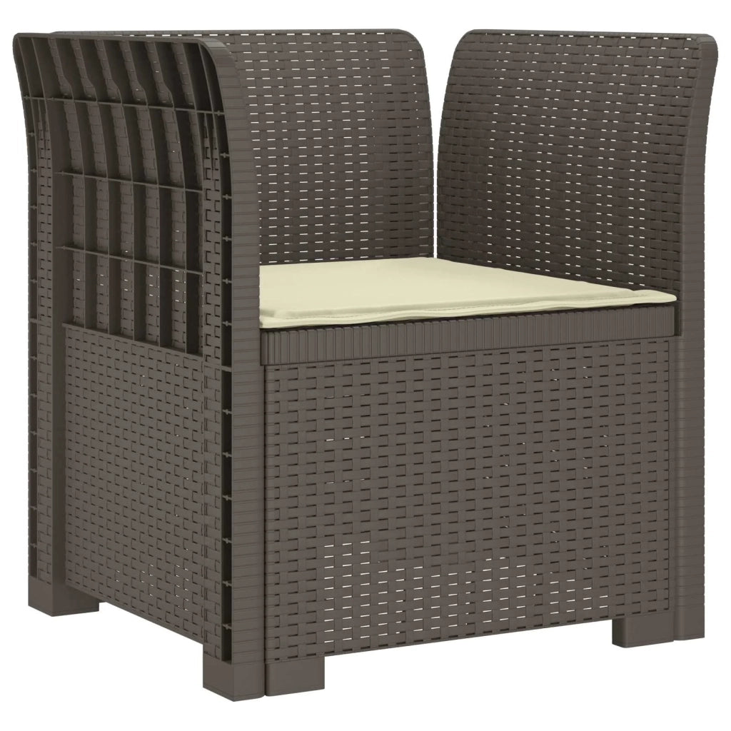 Sedia da giardino-Poltrona a 1 Posto con Cuscino Aspetto Rattan PP Grigio Chiaro 732211