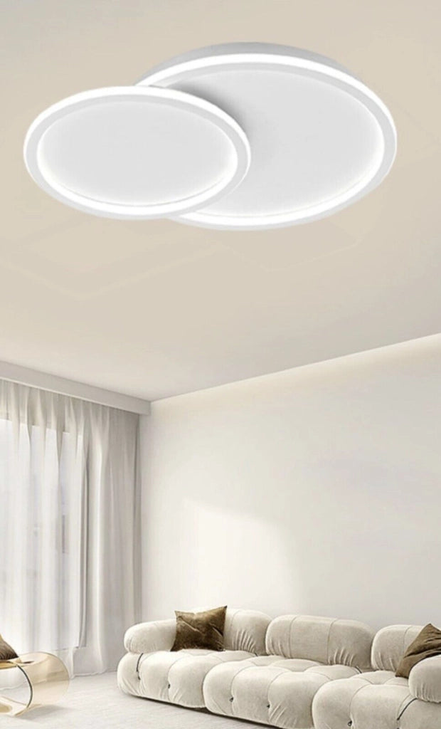 Plafoniera lampada soffitto moderna a led 45w bluetooth cambia 3 tonalita luce dimmerabile telecomando e app
