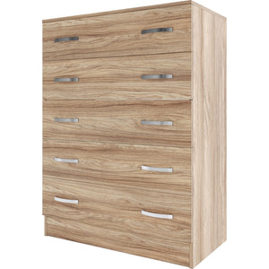 kit cassettiera 5 cassetti 111x80x45 cm rovere barly k021 cod:ferx.500626