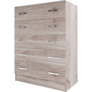 kit cassettiera 5 cassetti 111x80x45 cm rovere grigio k357 cod:ferx.500636