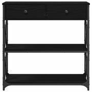 Tavolo Consolle | Tavolo d'Ingresso con cassetto Rovere nero 75 x 28 x 75 cm