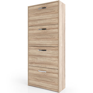 kit scarpiera 4 ante doppia profondita' 60x135x25 cm rovere barly k021 cod:ferx.500654