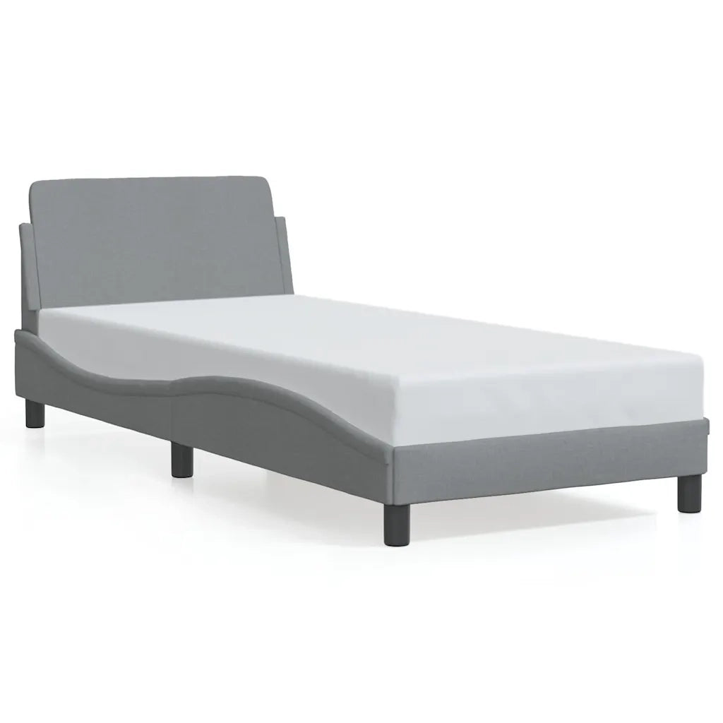 Giroletto-Struttura Letto Dover Grigio Chiaro 80x200 cm Tessuto