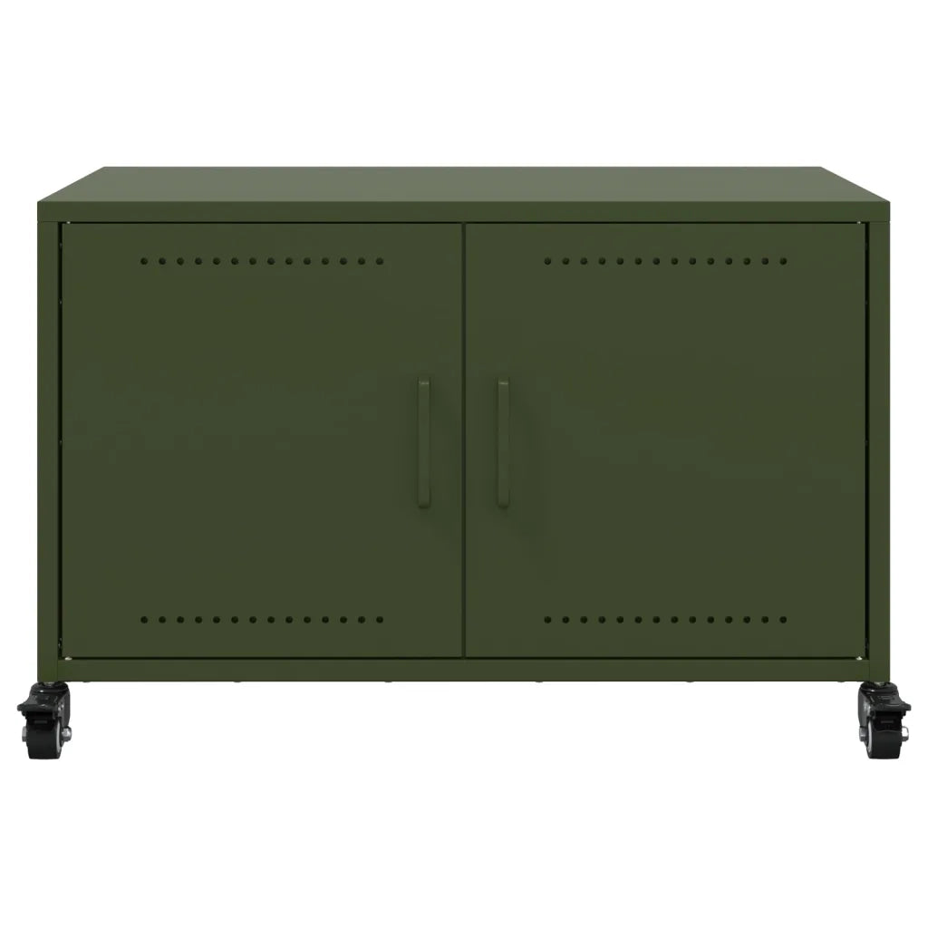 Mobile TV Verde Oliva 68x39x43,5 cm in Acciaio