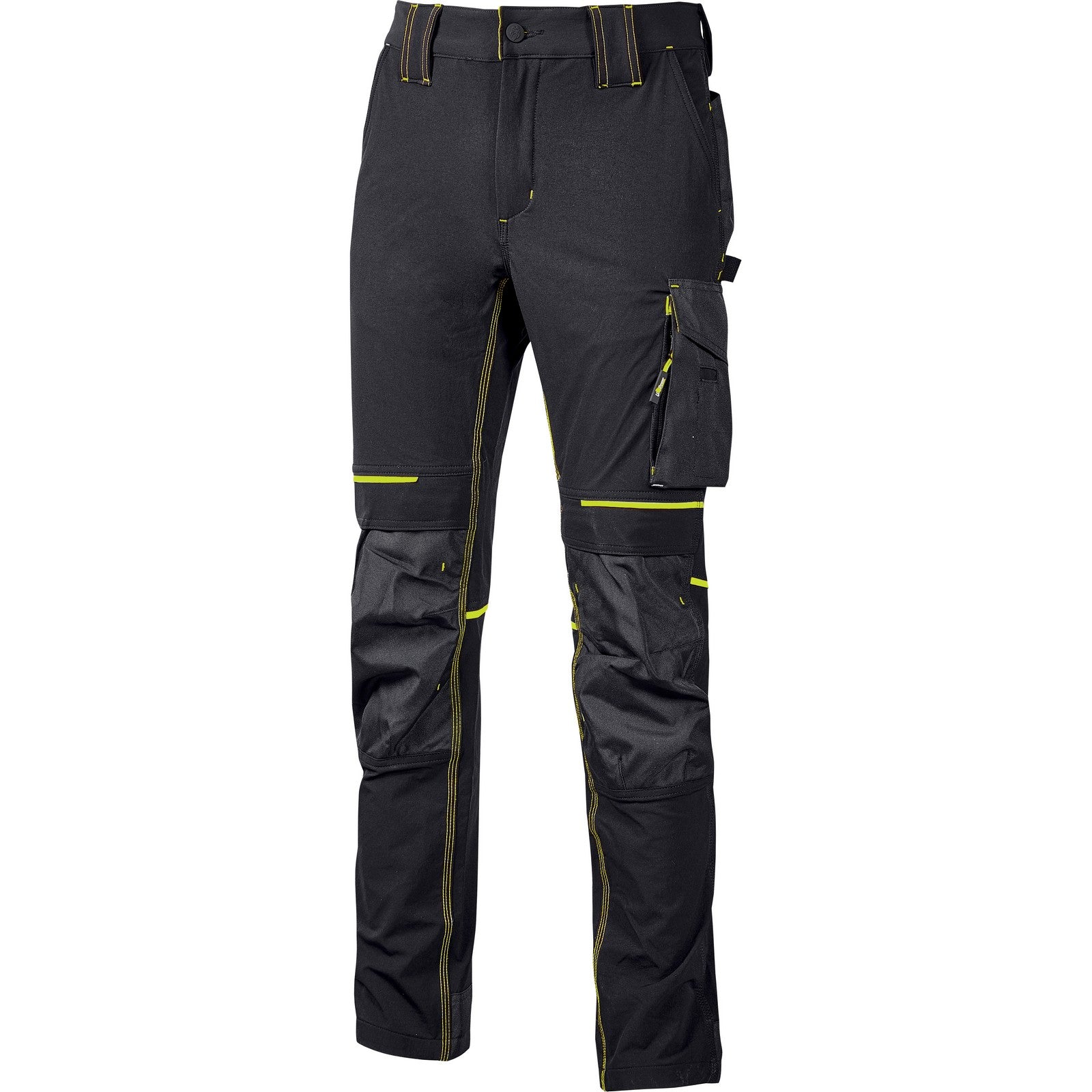 u-power pantalone atom slim fit nero-giallo tg.l cod:ferx.500695