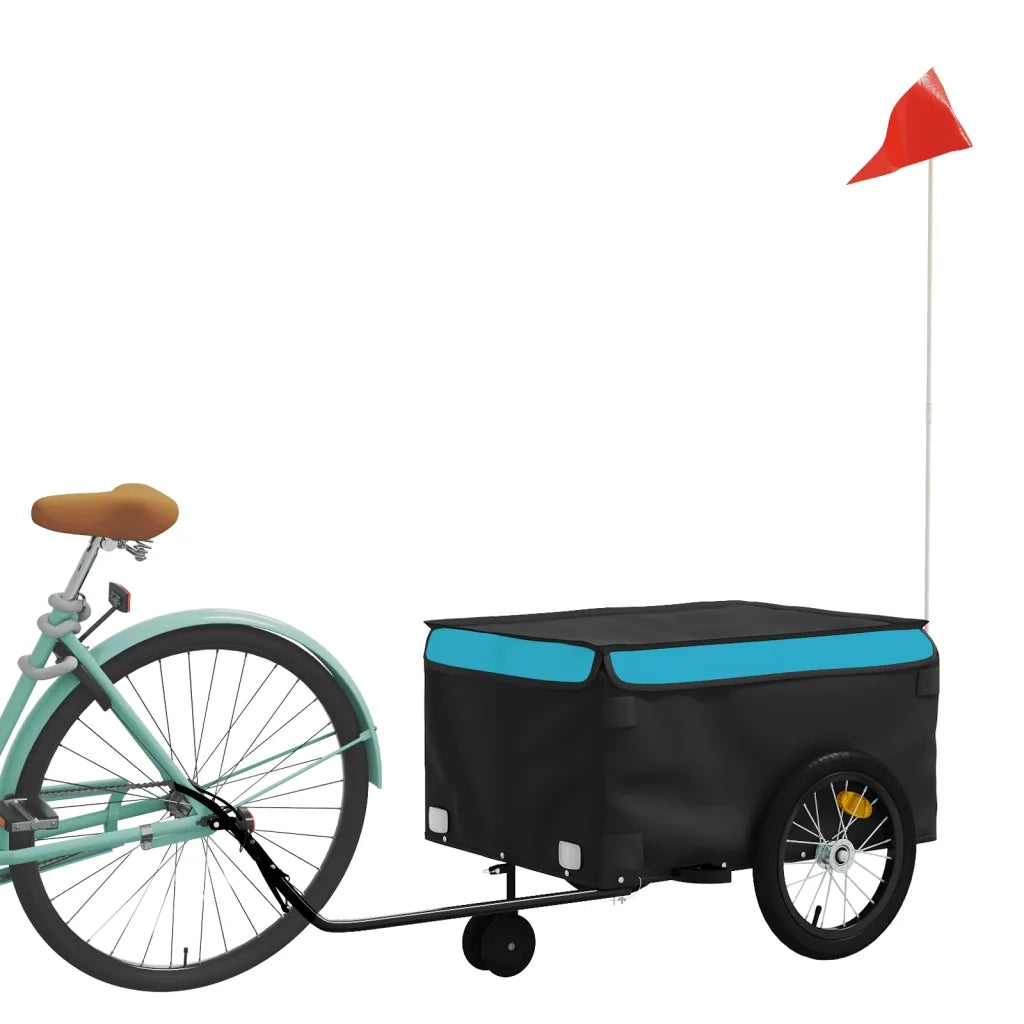 Rimorchio da Bici Nero e Blu 45 kg in Ferro CFW8432627