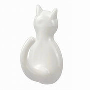 Trade Shop - Set 6 Pz Ganci Adesivi A Forma Di Gatto Bianchi Per Cucina Bagno Da Parete 79347 -
