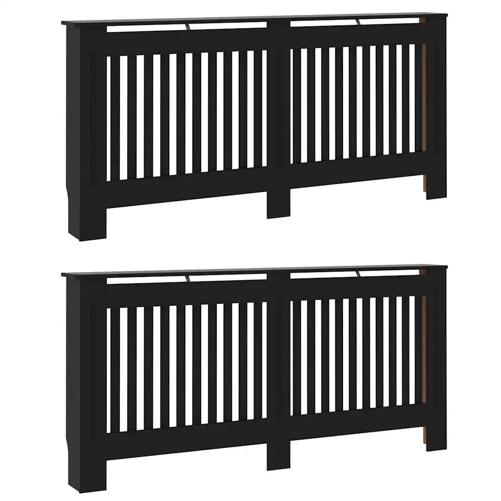 Copertura per radiatori 2 pcs Nero 172 x 19 x 81,5cm