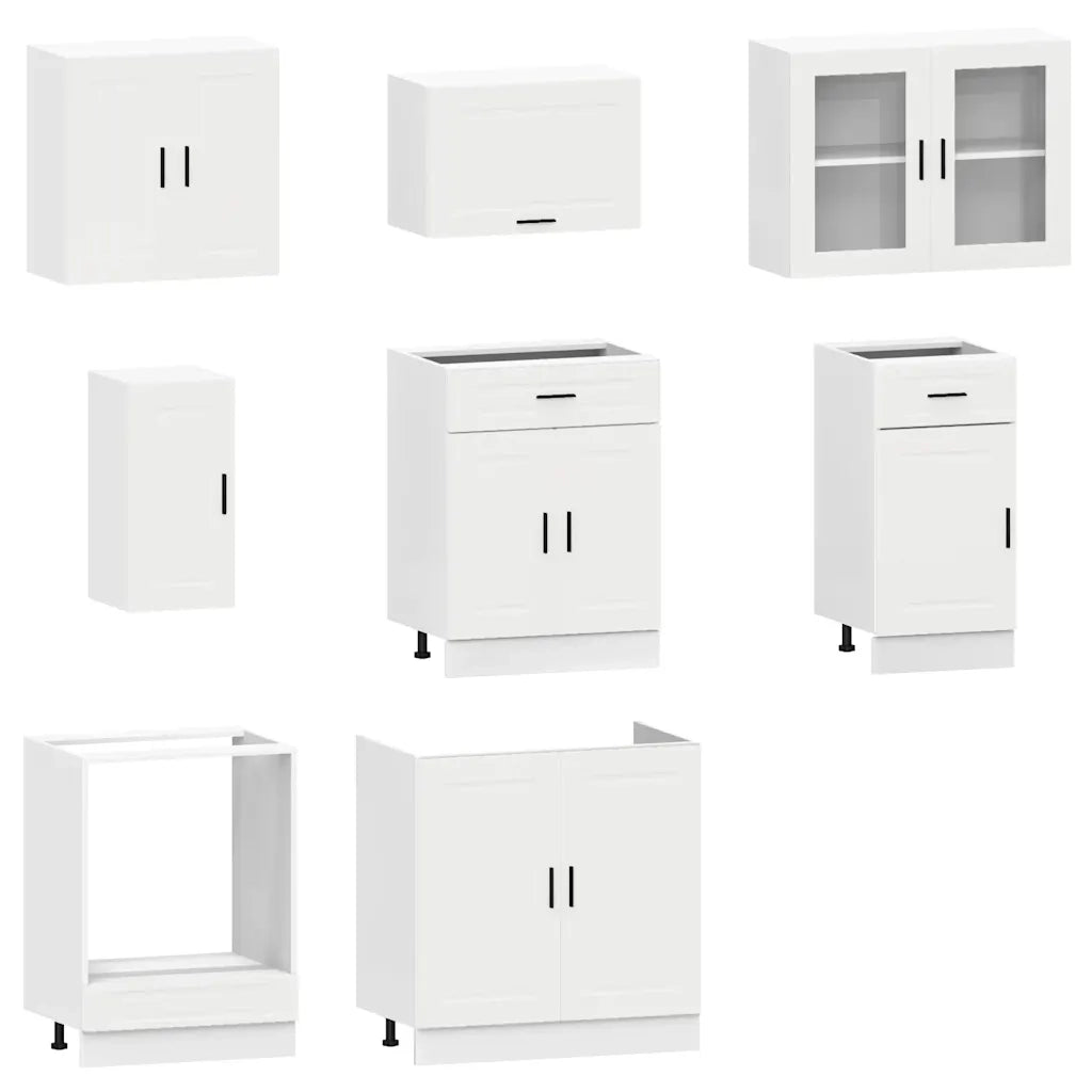 Set Mobili da Cucina 8 pz Porto Bianco Legno Multistrato 3314841