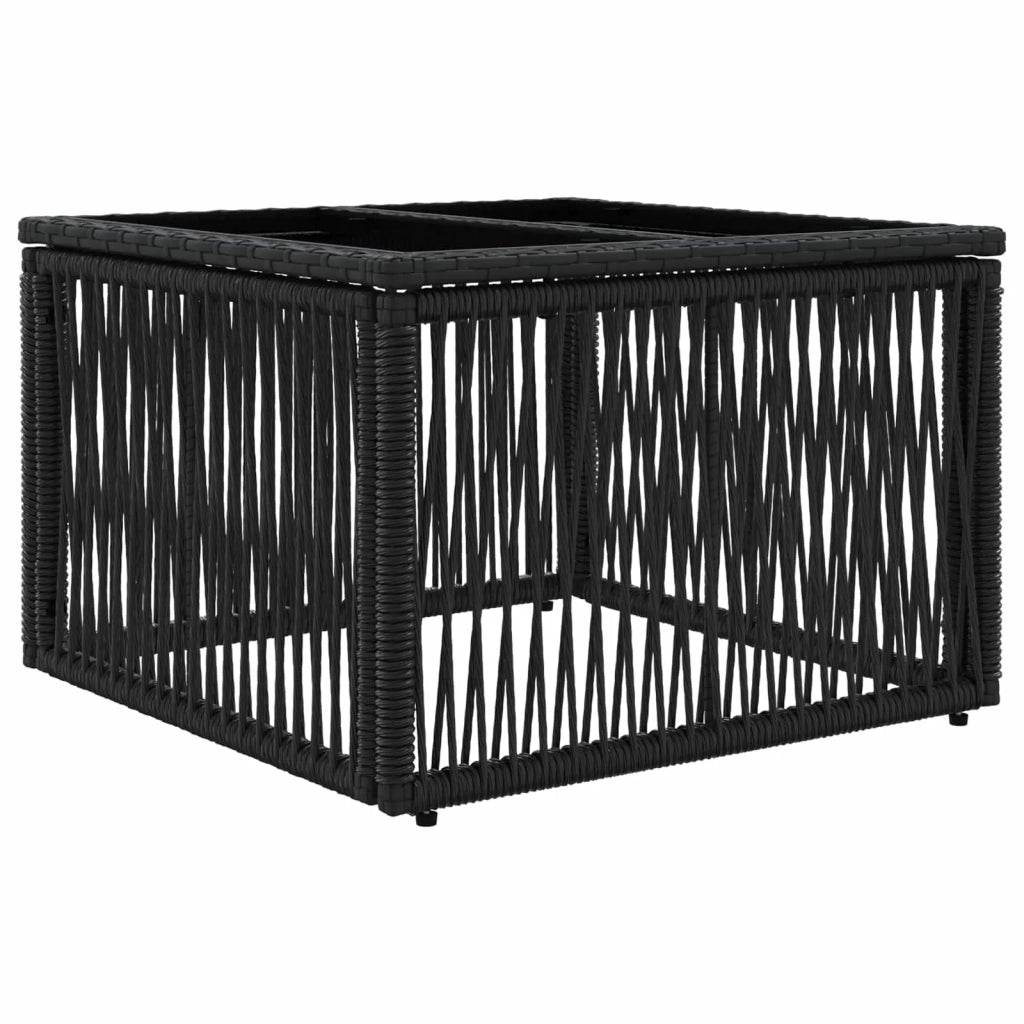 Set Divano da Giardino 5 pz | Set Salotto da Giardino Nero polyrattan