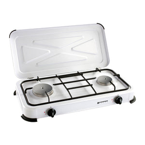 FORNELLO A GAS 2 FUOCO CON COPERCHIO KEMPER  PZ 1 