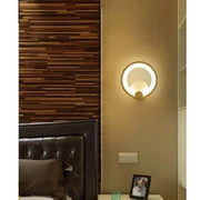 Trade Shop - Applique Cerchio 10 Watt Parete Abat Jour Luce Fredda Calda Naturale 6551 E27 - -bianco Naturale      -