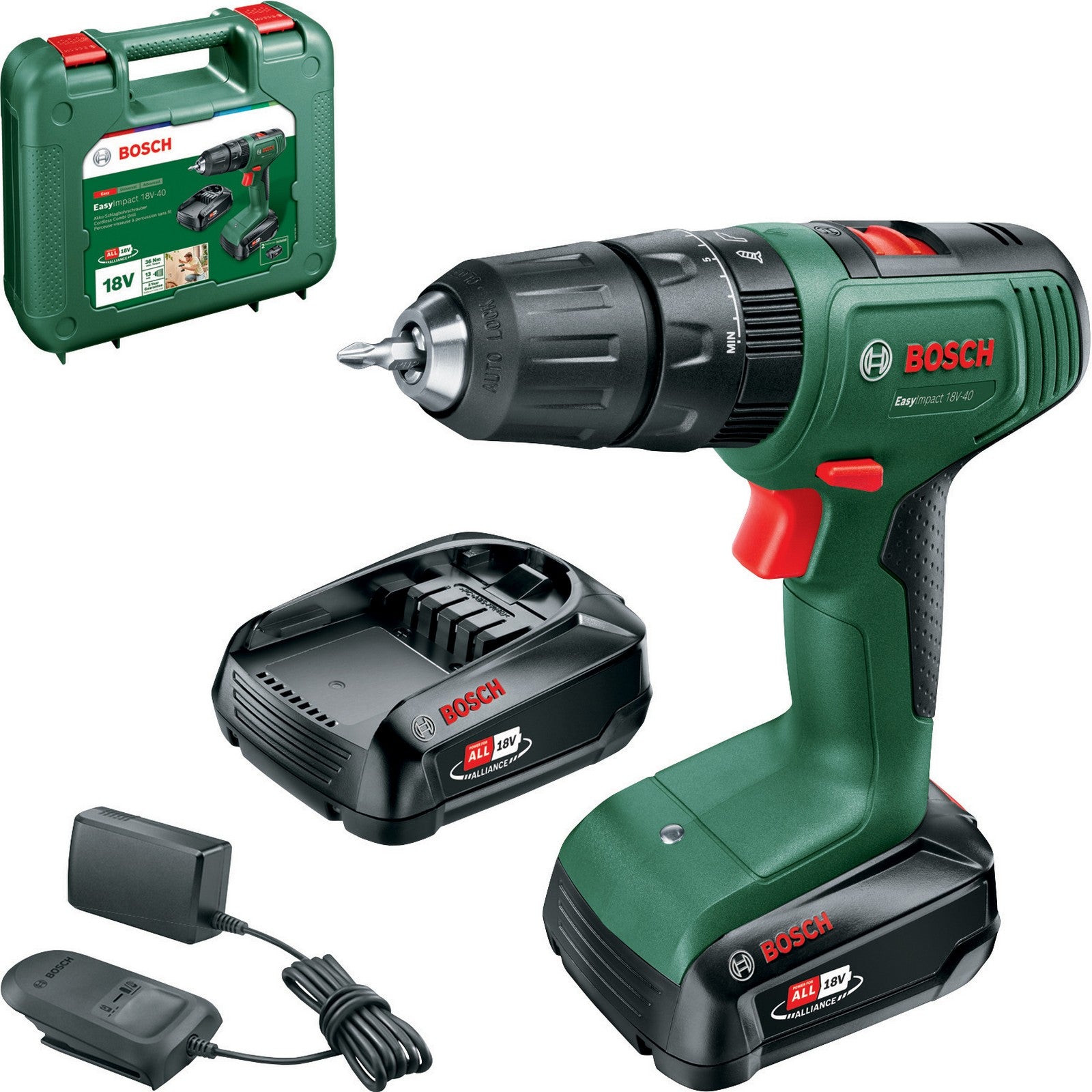 bosch-v 18vp trapano +2 batterie 2ah easy impact cod:ferx.500764